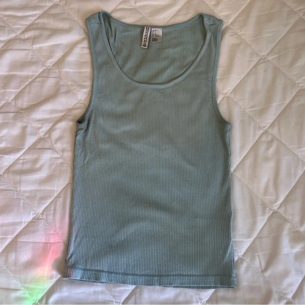 H&M Light Blue Ribbed Tank Top - Picture 1 of 3